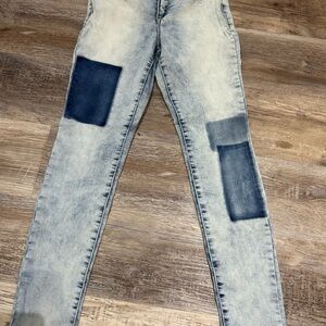 Daisy Light Blue Patchwork Skinny Jeans